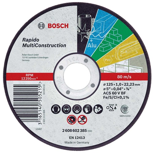 Круг отрезной Bosch Multiconstruct 125x1.0 прямой