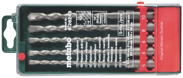 Набор 5 буров Metabo 626243000 SDS-plus classiс (5, 6, 6, 8, 10 мм)