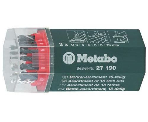 Универсальный набор сверел Metabo 627190000, 3-10 мм, 18 штук 