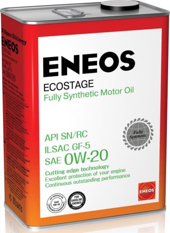 Масло моторное синтетическое Eneos 8801252-022022 Ecostage SN 0W-20, 4л