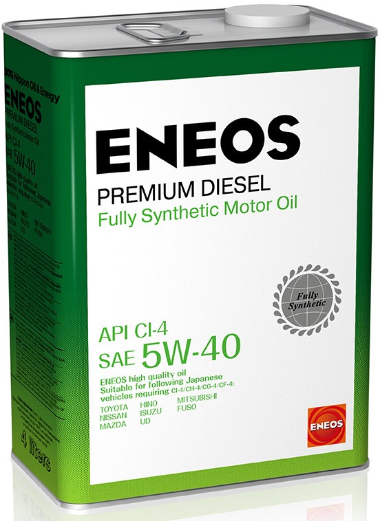 Масло моторное синтетическое Eneos 8809478943077 Premium Diesel 5W-40, 4л