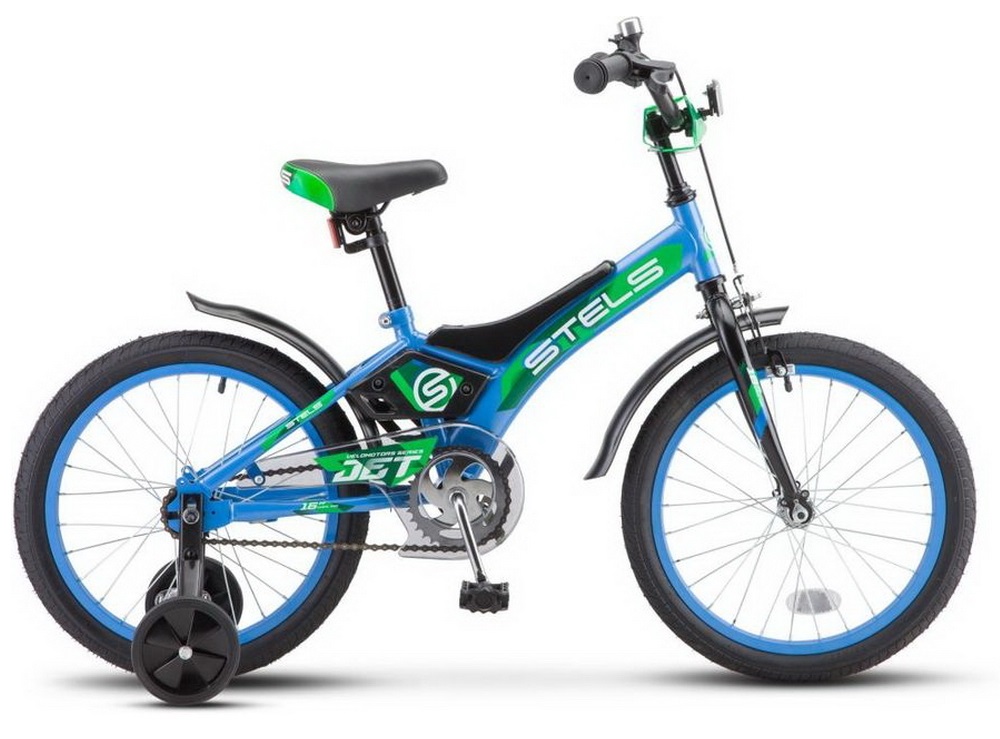 Велосипед 16 детский STELS Jet (2020), голубой/зелёный LU084499