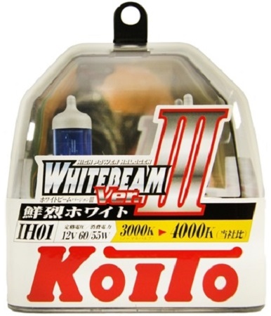 Лампа галогенная Koito P0745W Whitebeam IH01, 12V, 60/55W (100/90W) 4000K, комплект 2 шт.