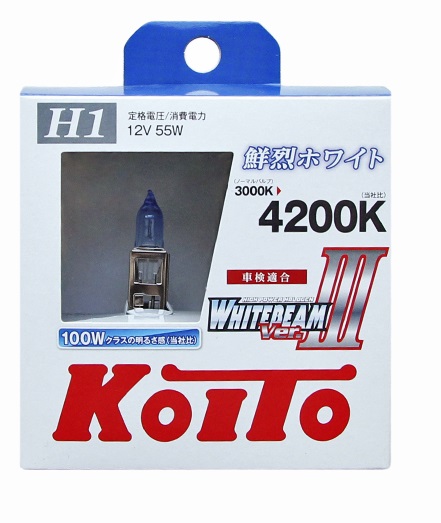 Лампа высокотемпературная Koito Whitebeam H1 P0751W (100W) 4200K (12V, 55W, комплект 2 шт)