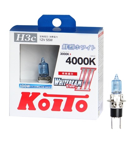 Лампа высокотемпературная Koito Whitebeam H3c P0753W (100W) 4000K (12V, 55W, комплект 2 шт)