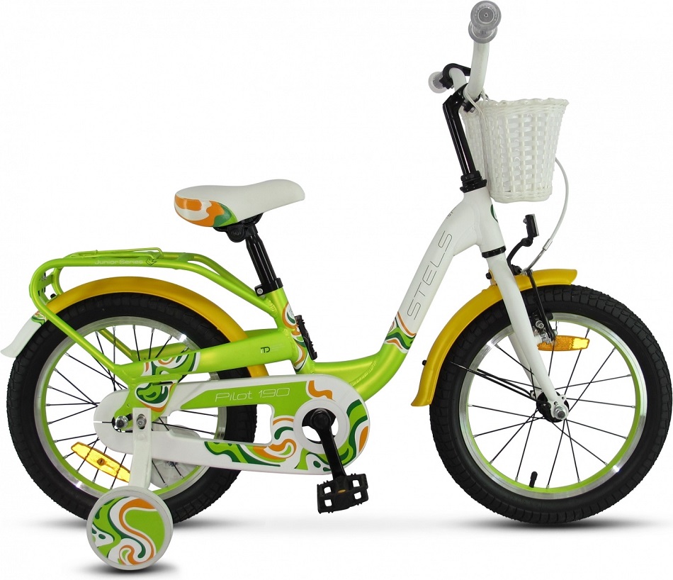 Велосипед Stels 16 Pilot 190 LU089094, Зеленый/Желтый/Белый