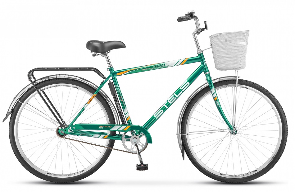 Велосипед Stels Navigator 28 300 Gent Z010/Z011 (с корзиной), LU085341, Зелёный