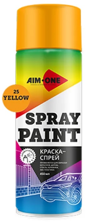 Краска-спрей AIM-ONE SP-Y25 желтая