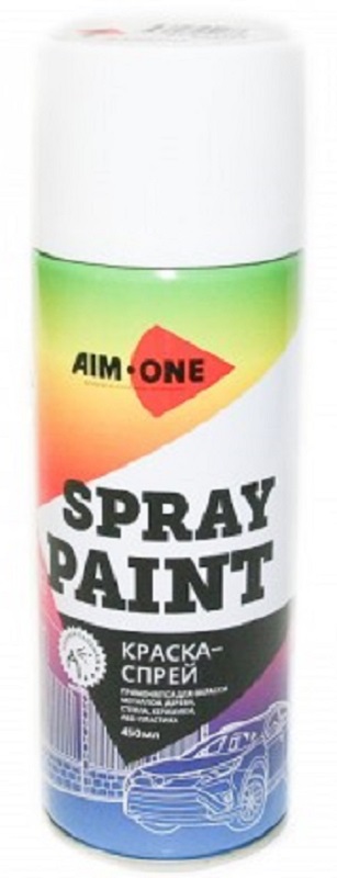 Краска-спрей AIM-ONE SP-GB40,белая глянцевая