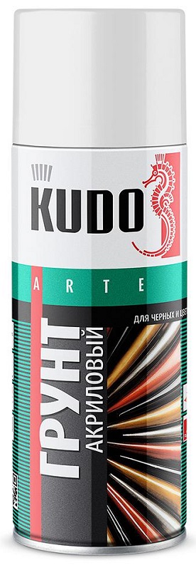 Грунт акриловый KUDO KU-2104 универсальный для черных и цветных металлов Белый
