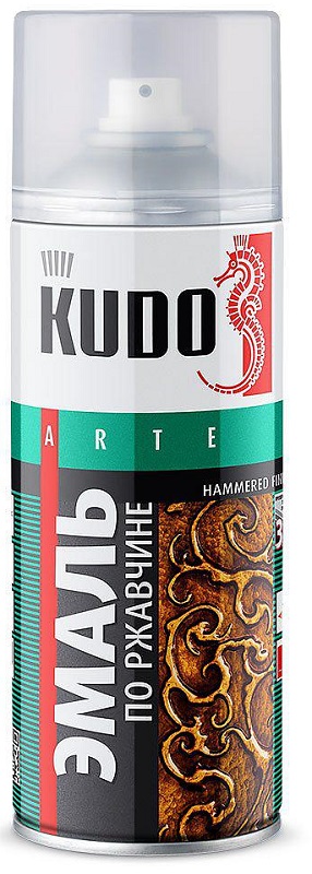 Эмаль по ржавчине молотковая KUDO KU-3013  Серебристо-чёрная