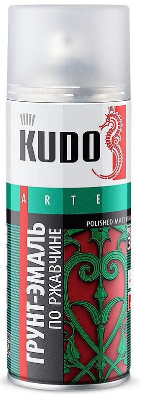 Грунт-эмаль гладкая матовая по ржавчине KUDO KU-319005  Угольно-чёрная