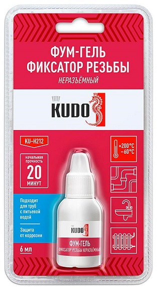 Фум-гель KUDO KU-H212 (фиксатор резьбы) анаэробный неразъёмный