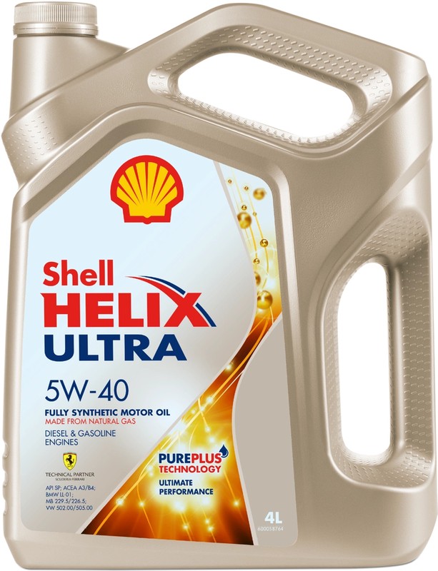 Масло моторное синтетическое Shell 550055905 Helix Ultra 5W-40, 4л