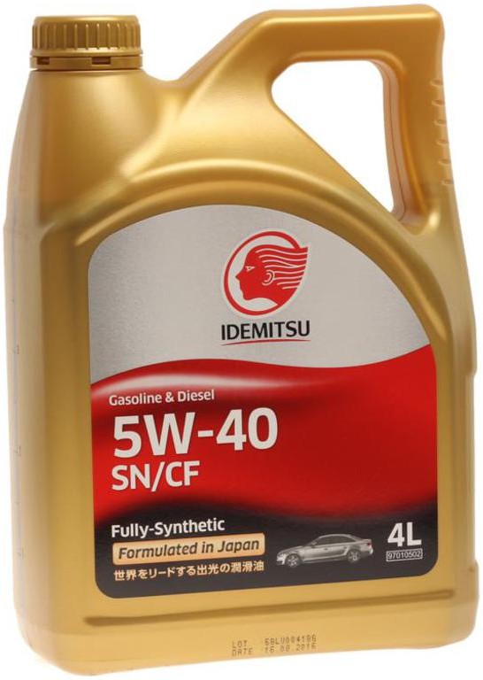 Масло моторное синтетическое Idemitsu 30015048-746 Gasoline & Diesel F-S SN/CF 5W-40, 4л