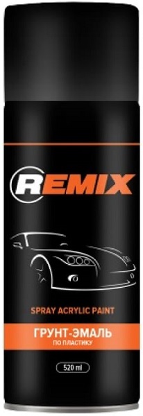 Грунт-эмаль по пластику Remix RMSPR05 для бампера,черный 
