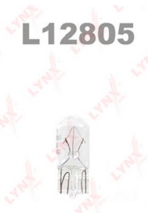 Лампа накаливания LYNXauto L12805 W5W, 12В, 5Вт