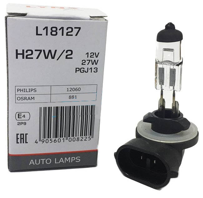 Лампа галогеновая LYNXauto L18127Y H27 PGJ13 (12V, 27W)