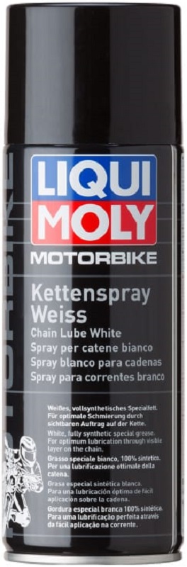 Белая цепная смазка Liqui Moly 1591 для мотоциклов Racing Kettenspray weiss
