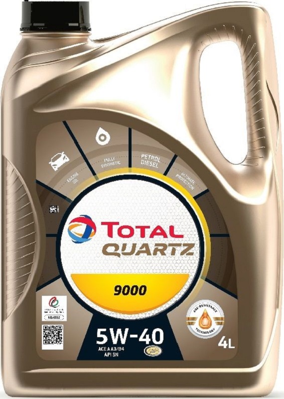 Масло моторное синтетическое Total 213674 QUARTZ 9000 5W-40, 4л