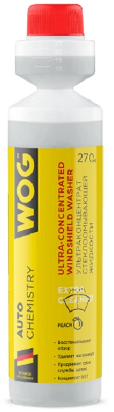 Летний ультраконцентрат WOG WGC0950 стеклоомывающей жидкости на 40 литров персик