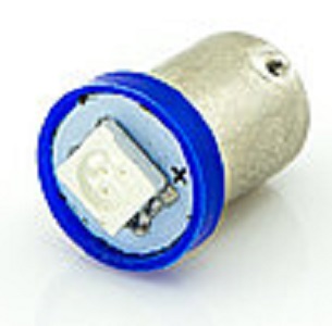 Лампа светодиодная MegaPower M-90124B t4w (ba9s) 1 smd 5050 blue 12В
