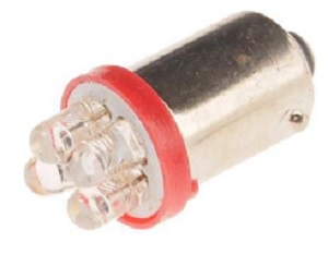 Лампа светодиодная MegaPower M-90123R t4w (ba9s) 4 led red 12В