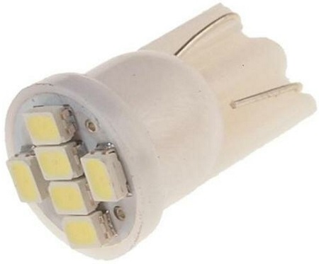 Лампа светодиодная MegaPower M-10511W t10w (w2,1x9,5d) 6 smd 3528 white 12В