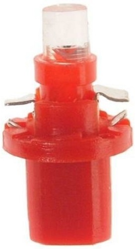 Лампа светодиодная MegaPower M-50212R t5 (w2*4.6d с патроном b8.5d) 1 led cone red 12В