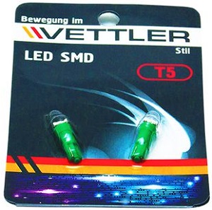 Лампа светодиодная Vettler T52450501GREEN 24 v t5-1 smd зеленая индикаторная б/цок подсв прибор 