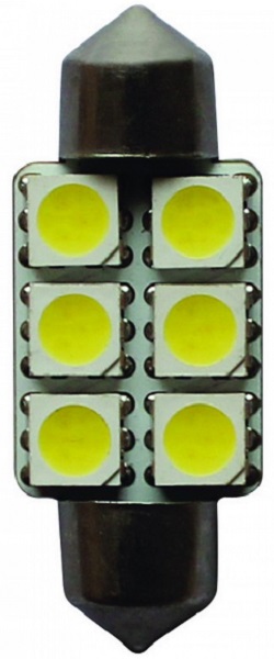 Лампа светодиодная MegaPower M-85175W c10w (sv8,5) 6 smd 5050 white 12В
