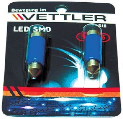 Лампа светодиодная Vettler SV81250501BLUE 12 v sv 8.5-1 smd голубая салонная (пальчиковая) 39мм (к-т 2шт) 