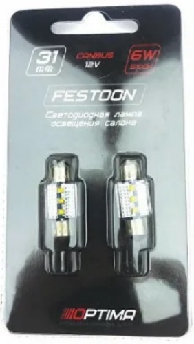 Лампа светодиодная Optima OP-F-PH-CAN-39 Festoon C5W 12В 1,5Вт, 1шт
