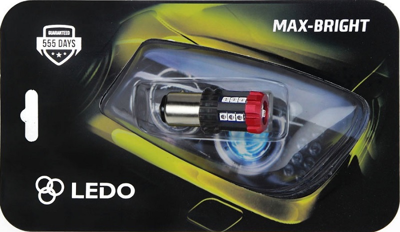 Лампа светодиодная Ledo 1557RS18HB1 Max-Bright P21/5W 12В