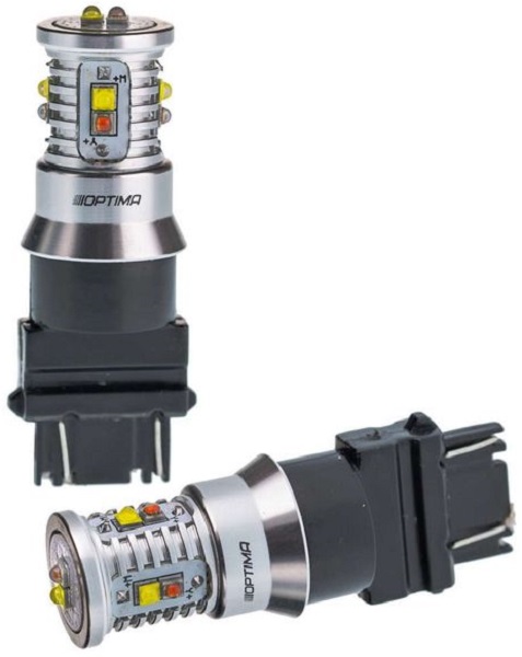 Лампа светодиодная Optima OP-3157-CAN-YW-50W premium mini 3157 белая/желтая с обманкой 12-24В