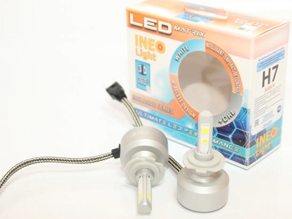 Лампа светодиодная Amiwa DRL-H7-3D-5000K H7 12В 54Вт, 2шт