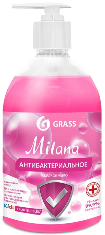 Мыло жидкое антибактериальное Grass 125347 Milana Kids Fruit bubbles, 500мл