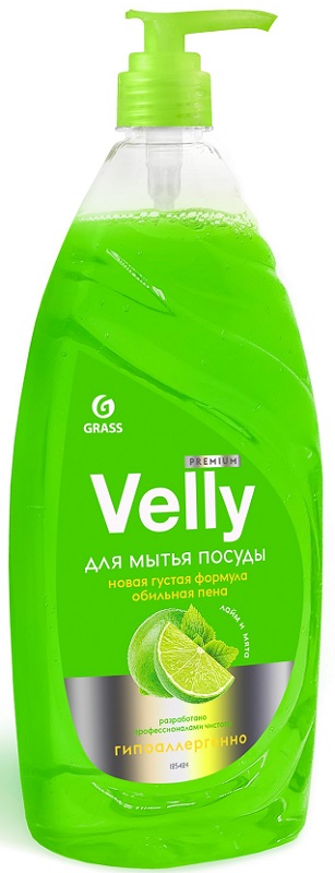 Средство для мытья посуды Grass 125424 Velly Premium лайм и мята, 1л