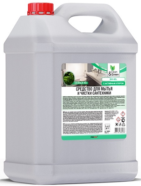 Средство для мытья и чистки сантехники (на основе активного хлора) AVS CG8053, 5 кг, clean&green 