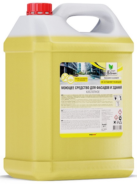 Моющее средство для очистки фасадов (кислотное) AVS CG8052, 5 кг, clean&green 