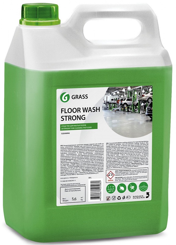 Щелочное средство для мытья пола Floor wash strong Grass 125193, 5,6кг