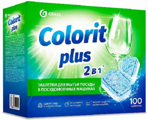Таблетки для посудомоечных машин Colorit Plus 20г Grass 125534, упаковка 100шт