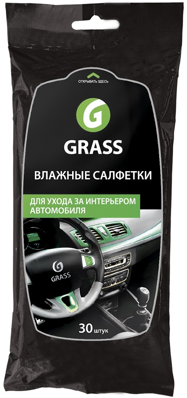 Влажные салфетки, для ухода за интерьером автомобиля Grass IT-0311