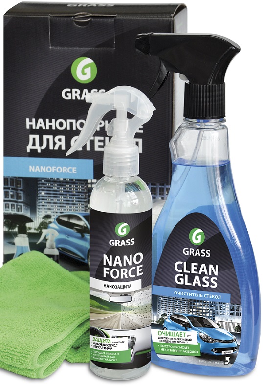 Комплект для нано-покрытия стекол автомобиля Grass NF05, 1кг