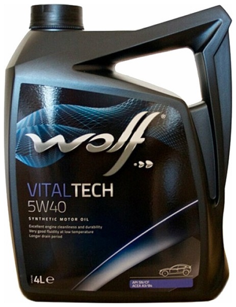 Масло моторное синтетическое Wolf oil 8311291 Vitaltech 5W-40, 5л
