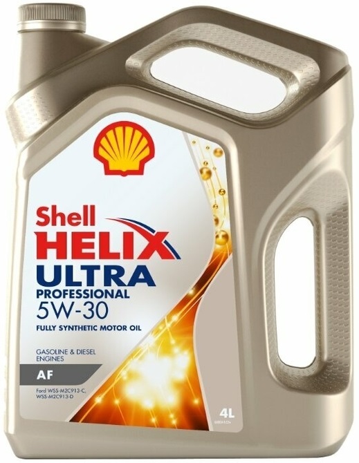 Масло моторное синтетическое Shell 550046650 Helix Ultra Pro AF 5W-30, 4л