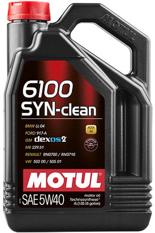 Масло моторное синтетическое Motul 107942 6100 SYN-CLEAN 5W-40, 4л