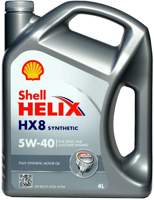 Масло моторное синтетическое Shell 550040295 Helix HX8 Synthetic 5W-40, 4л
