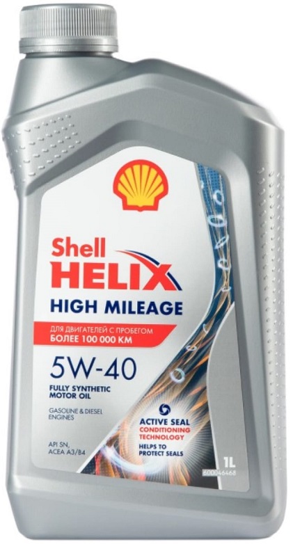 Масло моторное синтетическое Shell 550050426 Helix High Mileage 5W-40, 1л
