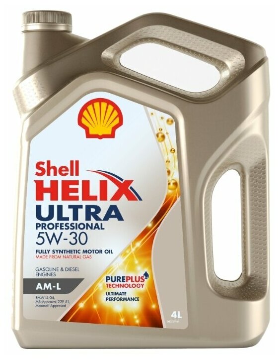 Масло моторное синтетическое Shell 550042564 Helix Ultra Pro AM-L 5W-30, 4л